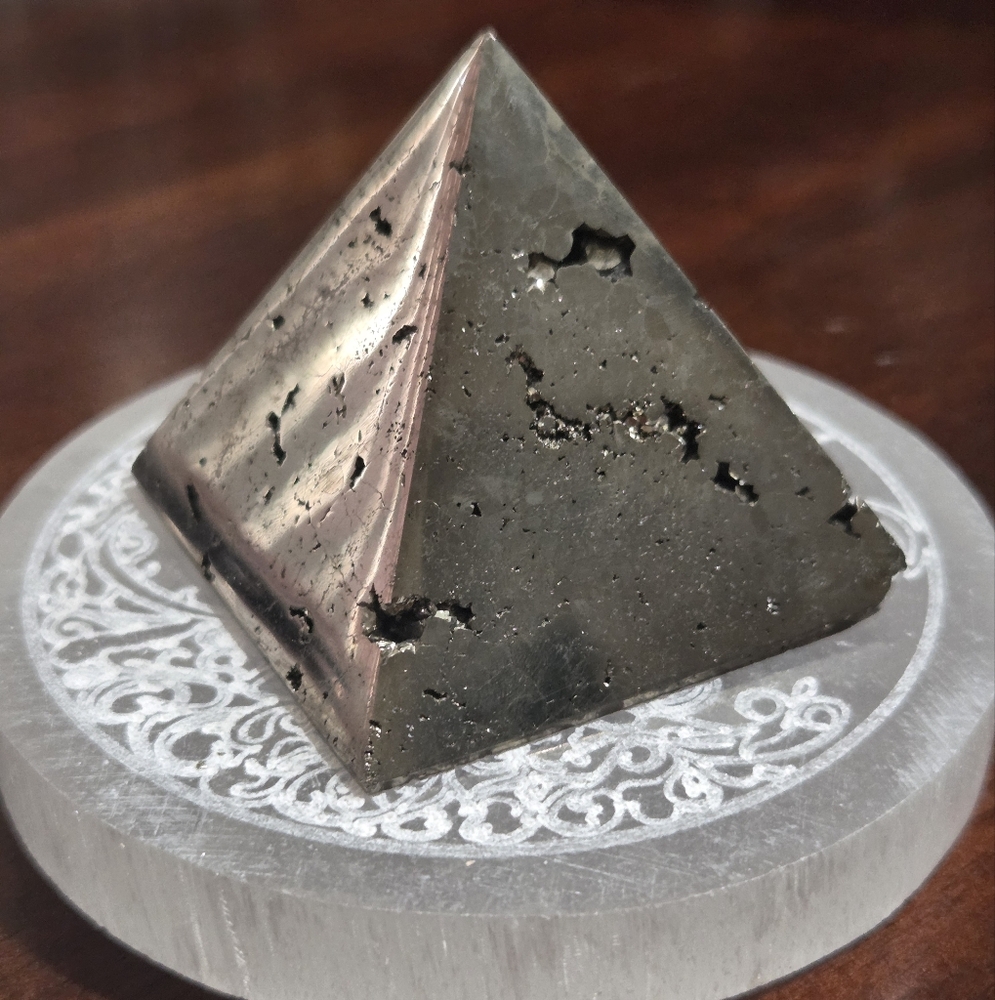 Iron Pyrite Druzy Pyramid #3